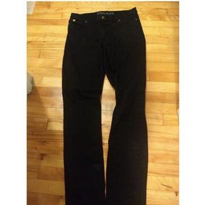 Straight leg black mid-rise jeans